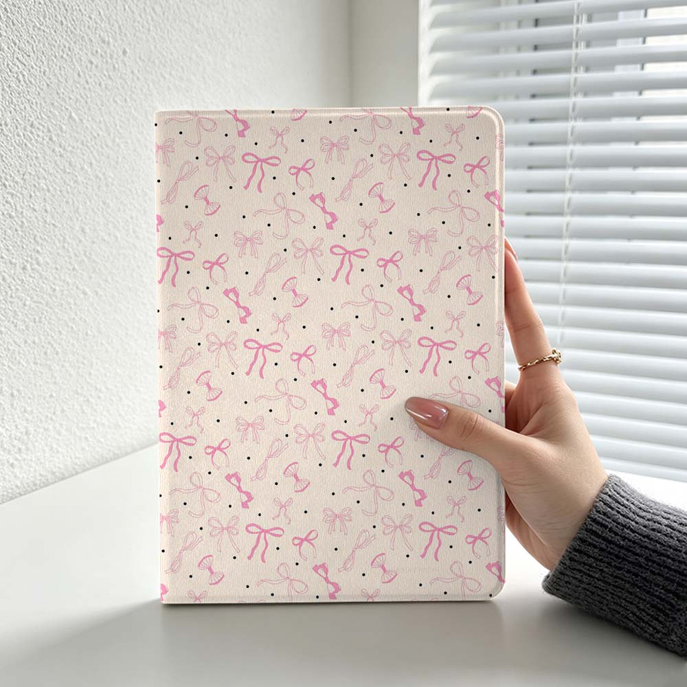 Lenovo Tablet M10 Accessories - Minimalist Pembe Fiyonk Desenli Lenovo Xiaoxin