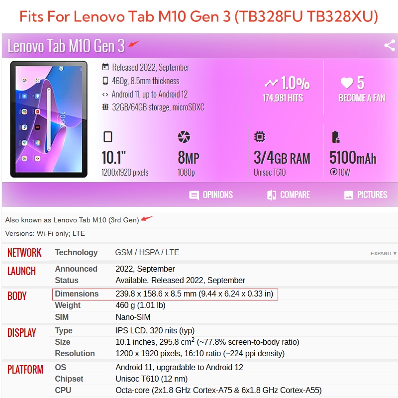 Lenovo Tab için M10 3rd Gen 10 - Lenovo Tablet M10 Accessories incelemesi ve fiyatı
